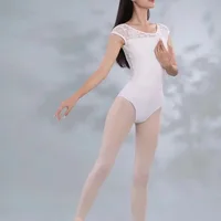 Ballet Leotard Women Elegant Lace Style Practice Ballet Dancing Clothes White Swan Professional Dance Team Gymnastics Coverall - Image 5