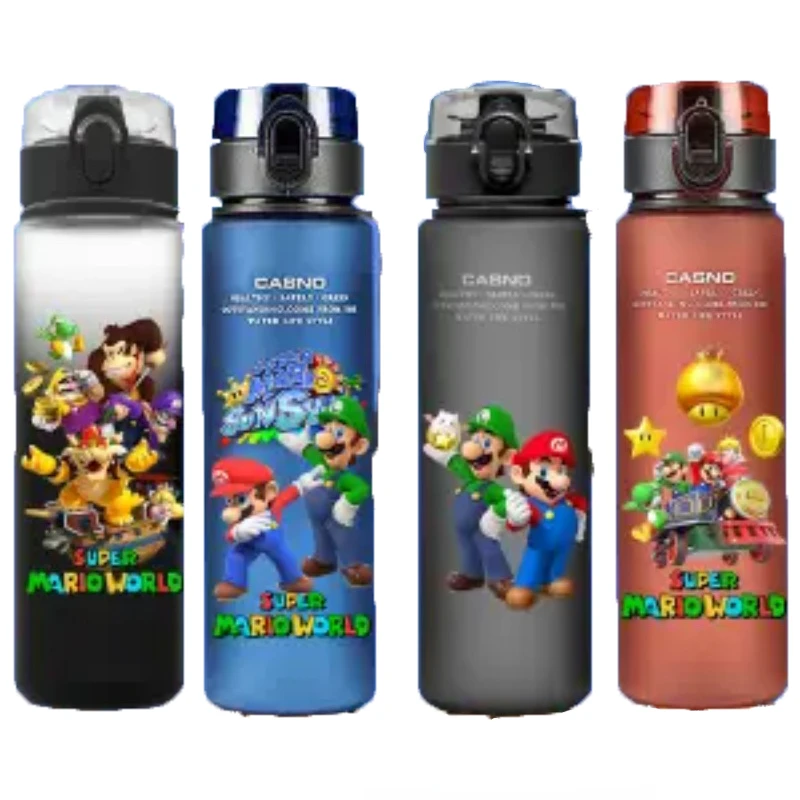 

Super Mario 560ML Water Cup Mario Bros Portable Plastic Bowser Yoshi Cup Luigi Cartoon Children Adult Large Capacity Water Cup