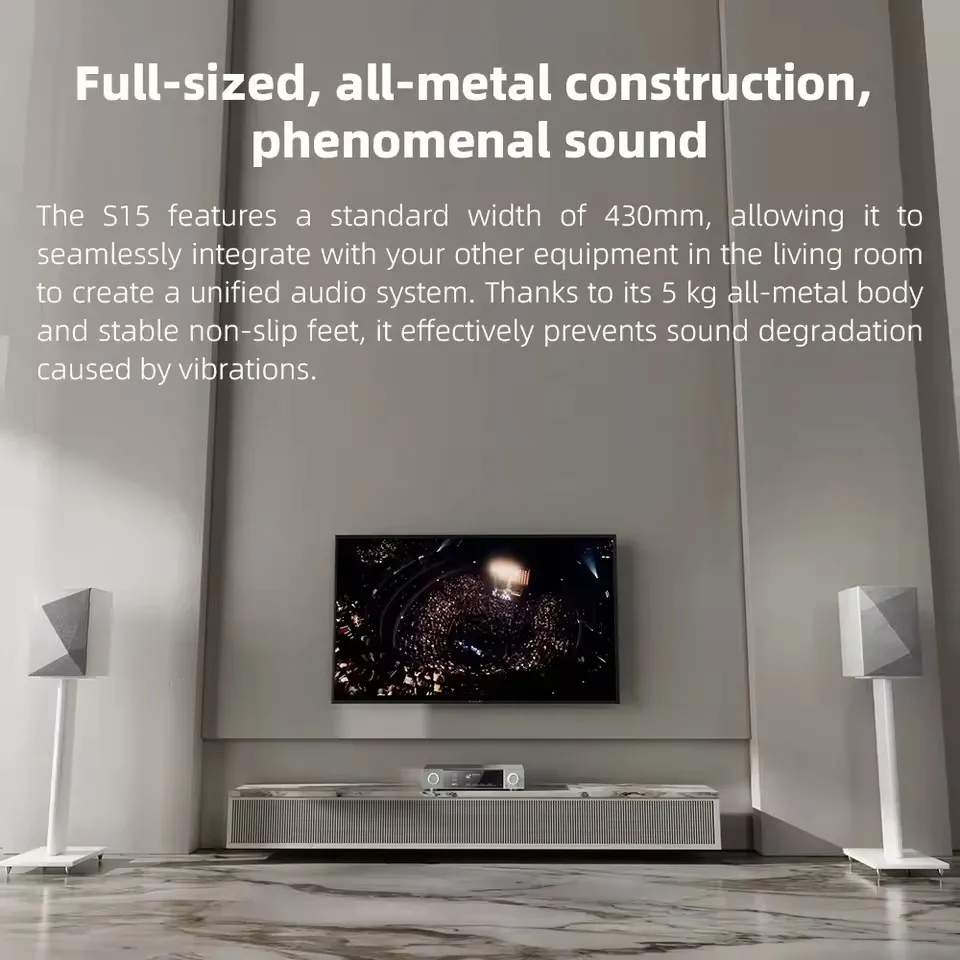 FiiO S15 Desktop Hi-Res Audio Streamer DAC AMP All-in-one HIFI Solution AK4191 AK4499EX DAC chips Android 12 Snapdragon 660