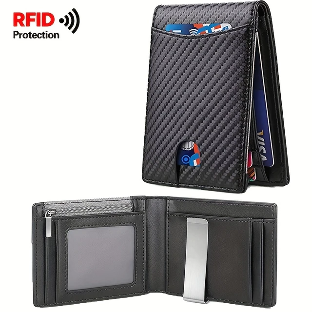 Cartera Tarjetero Hombre De Minimalista Con Protección Rfid