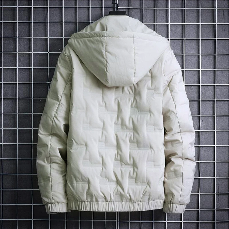 Men Parkas Windbreaker Thicken Warm Coat Men Winter Hooded Jacket Solid Color Parka Coat Male Fashion Streetwear Overcoat 5XL