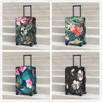 Palm Leaves Flower Thick Elastic Luggage Protective Cover Zipper Suit For Bag Suitcase Covers Trolley Cover Travel 1