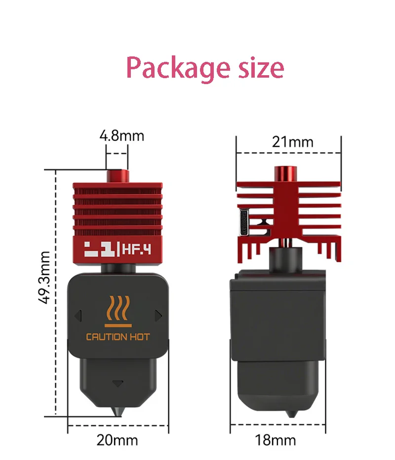 H2D A1/A1mini 고유량 3D 프린터 핫엔드 일체형 경화강 노즐(빠른 교체용) 정밀 3D 프린터 부품