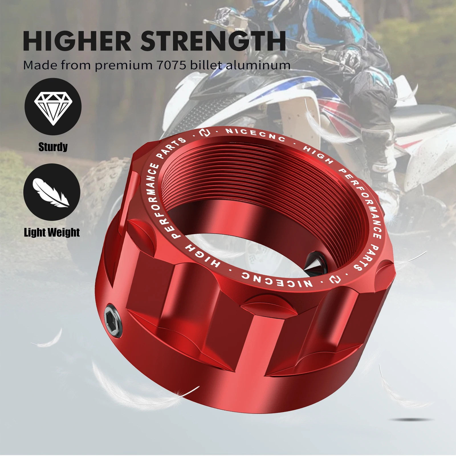 NICECNC ATV Hinterachsmutter für Yamaha Raptor 700 2006–2024 2008 2009 2018 2019 700R Raptor 2009–2024 YFZ450 2007–2013 Zubehör – Detail 9