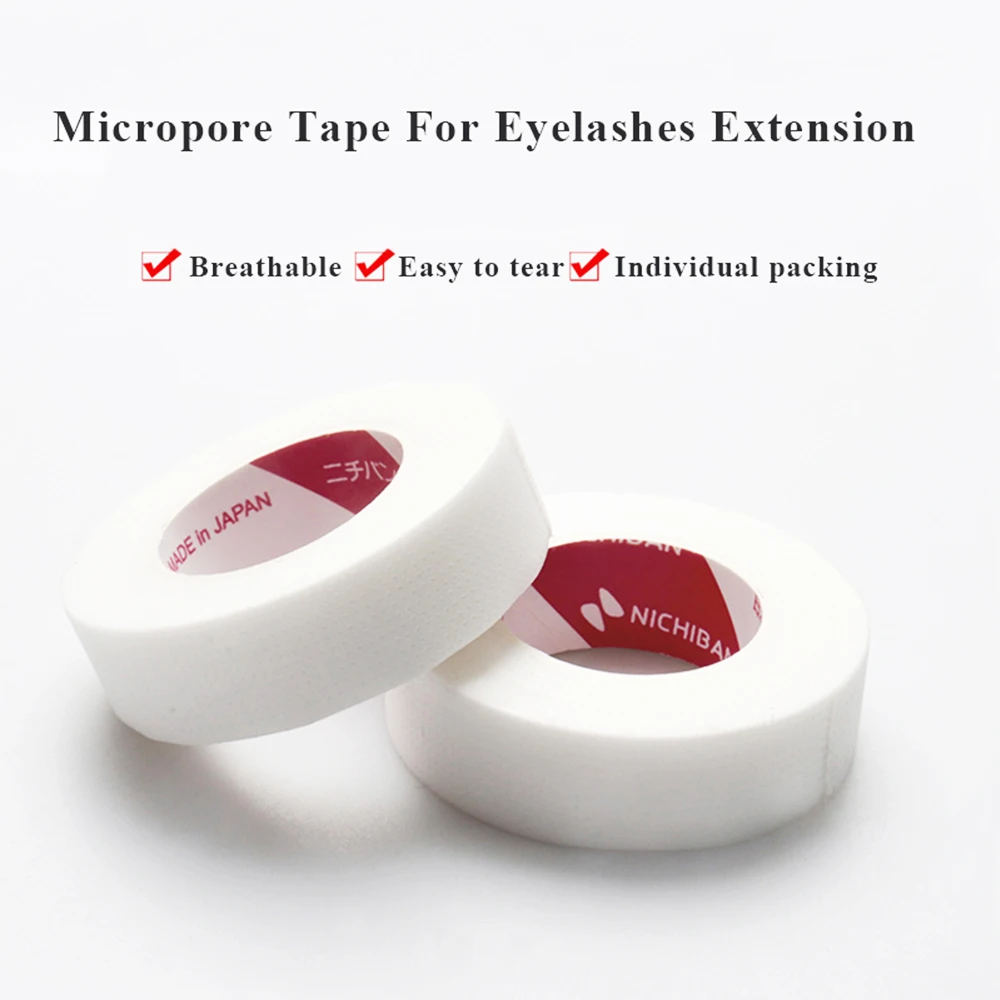 Description Picture 2 of item2/5Rolls Eyelash Extension Tape Under Eye Patches White Paper Breathable Easy To Tear Micropore Tape for Eyelashes Lash Tools 9M
