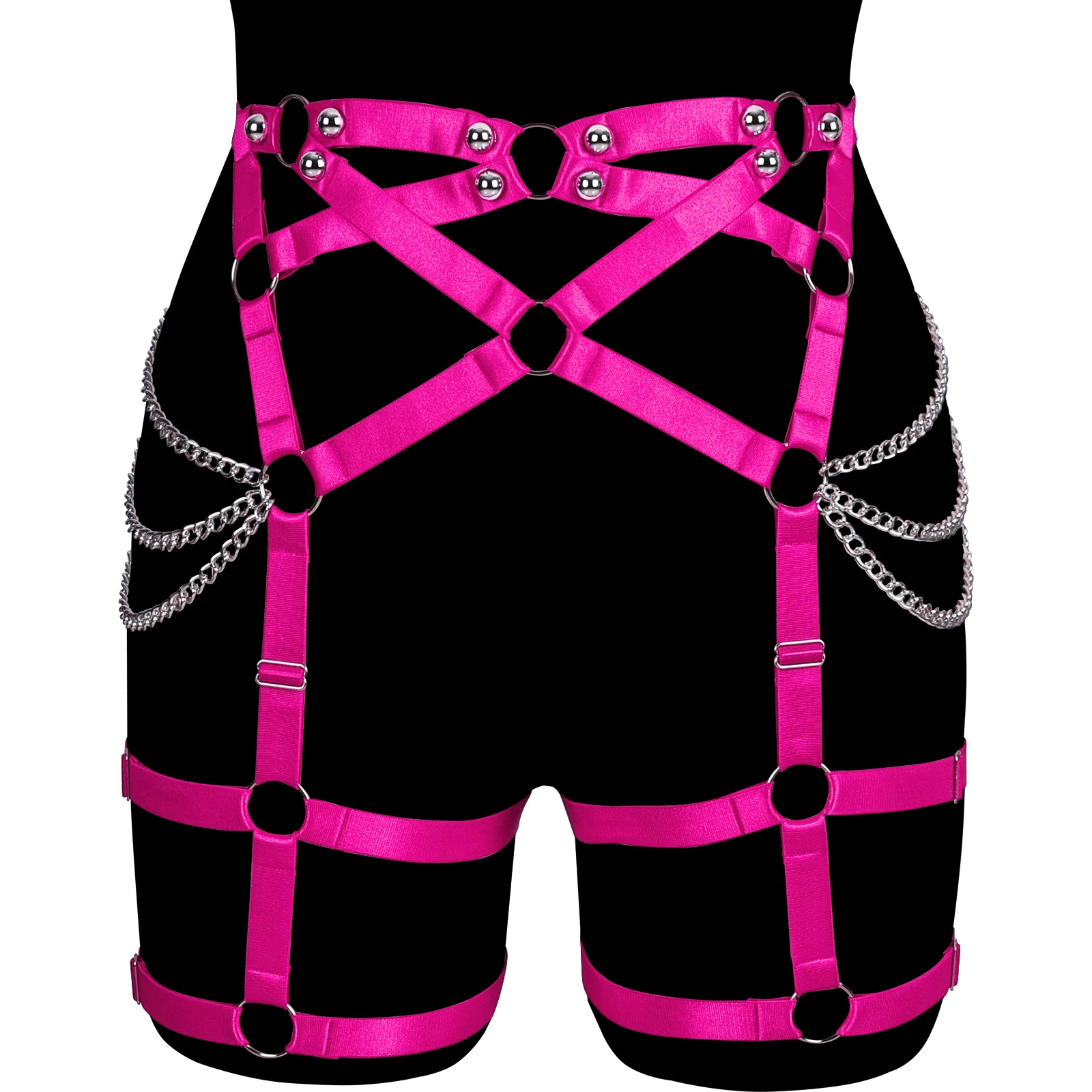 Gothic Leg Garter Belt Harness Fetish Bondage Body Harness Belt Punk