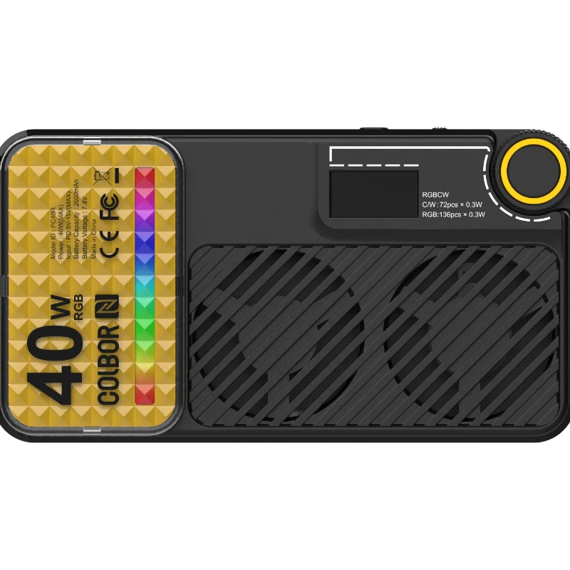 COLBOR W40R RGB 라이트 40W 비디오 및 사진 촬영용 휴대용 RGB LED 라이트 패널