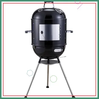 18-Inch 4-in-1 Portable Charcoal BBQ Smoker Grill with Adjustable Air Vent, 600 SQ. In Cooking Area & Temperature Gauge 1
