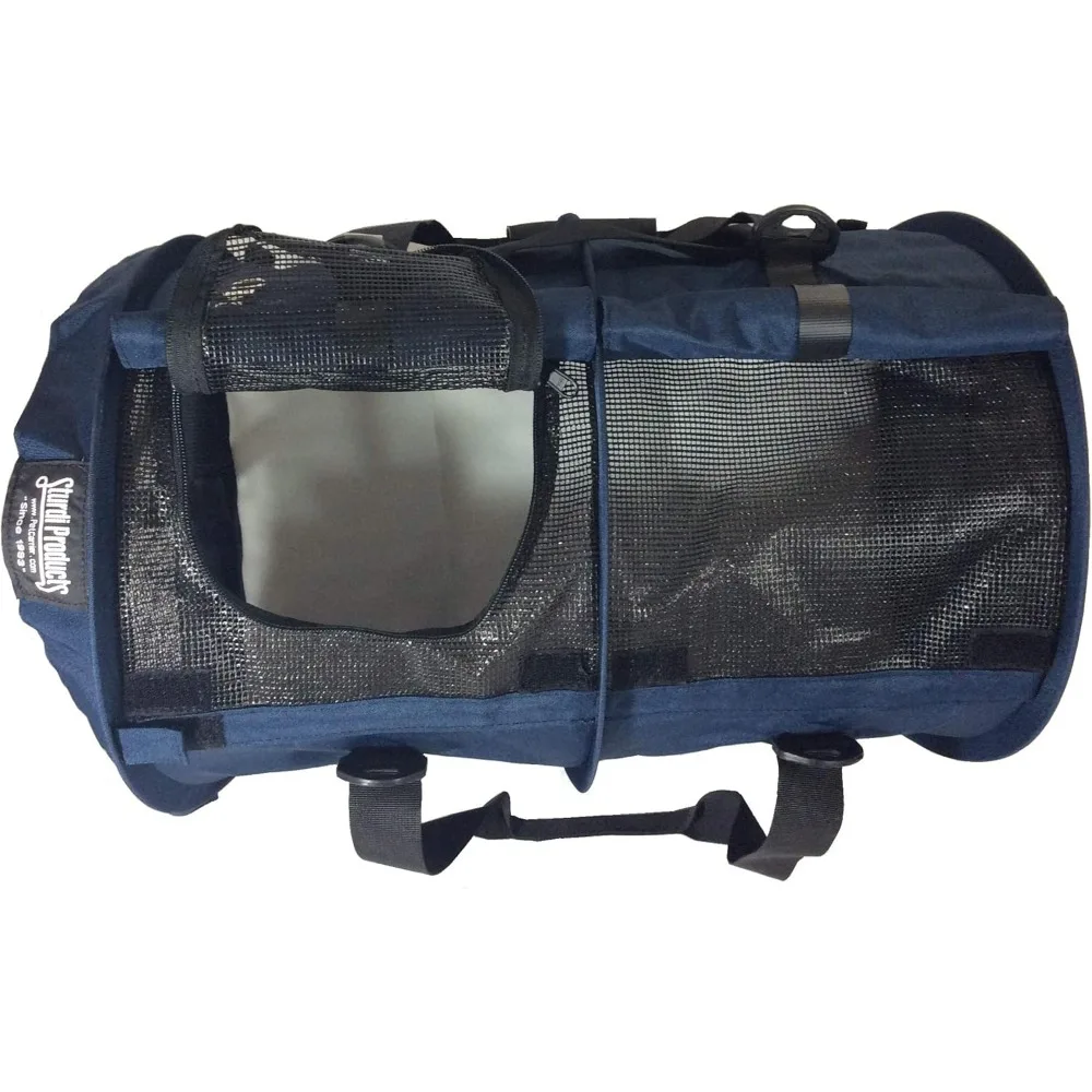 Sturdy Pet Carrier Bag: Adjustable Height Soft-Sided Travel Case with Safety Clips and Seatbelt Attachments for Cats and Dogs -