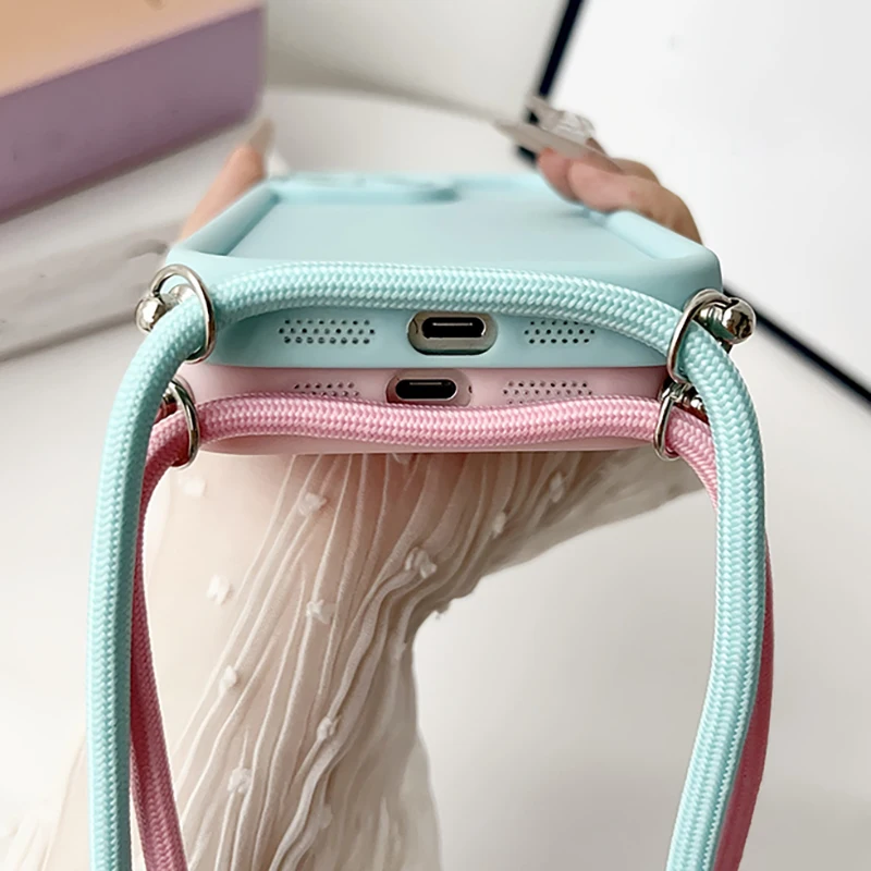 Elegant Crossbody Silicone Phone Case with Adjustable Strap