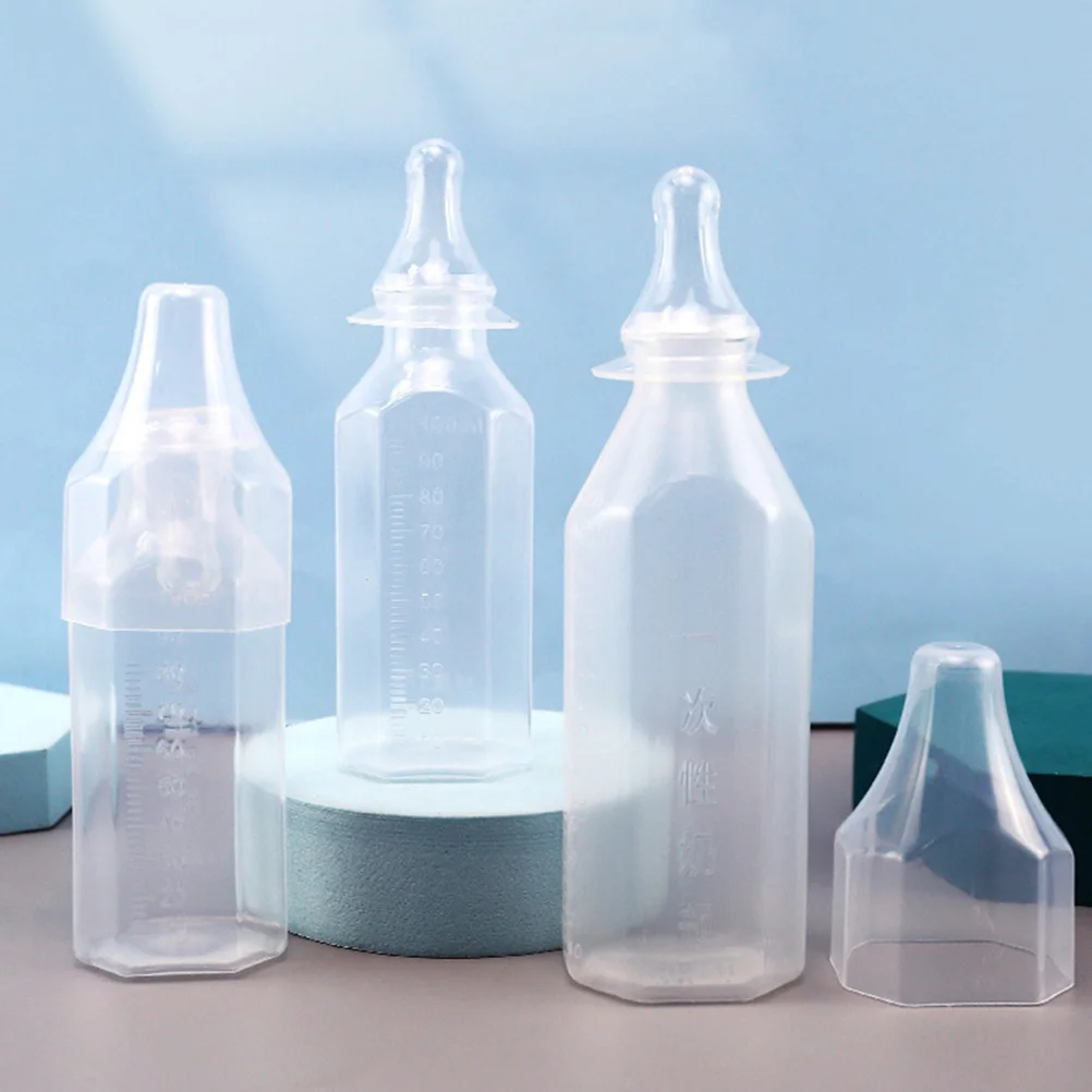 5Pcs Disposable Milk Bottle Standard Mouth Infants Feeding Bottles Once Off Nursing Baby Storage Travel Portable