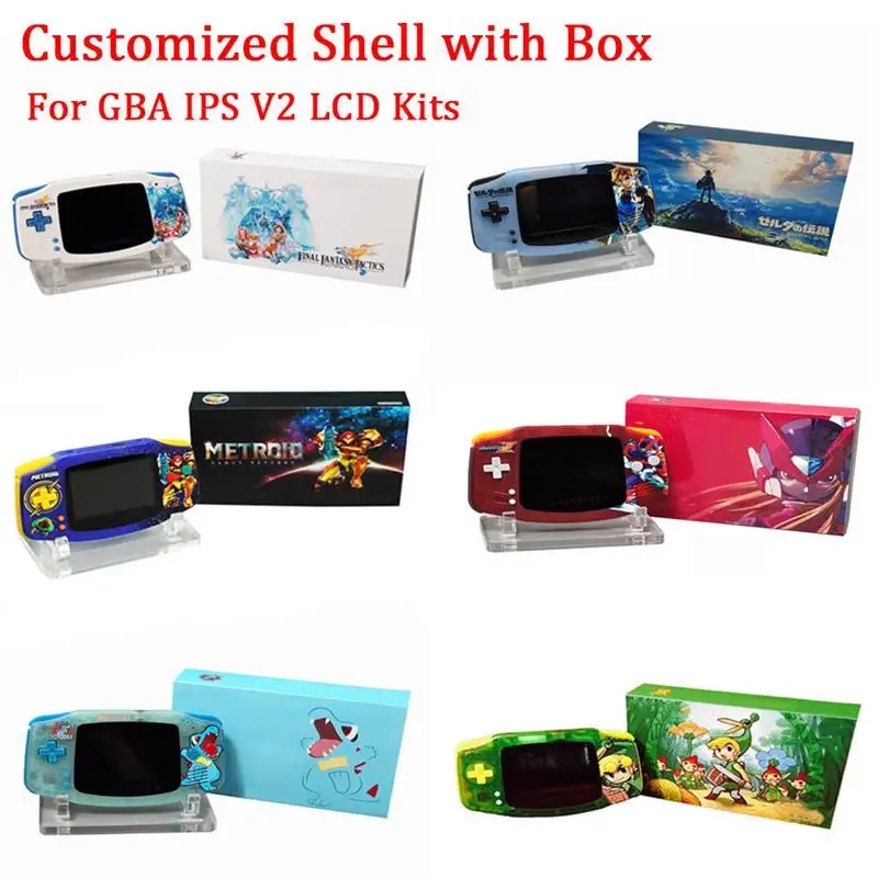 

New New Customized Houing Shell with Theme Box Sets for GBA 2019 IPS V2 LCD Screen Kits ,17 Colors Gift Box Collector's