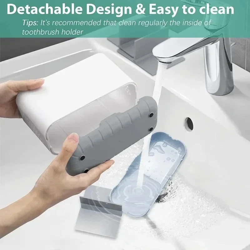 Electric Toothbrush Makeup Brush Holder Toothpaste Storage Case Large Capacity Detachable Portable with Drain Hole Storage Rack toothbrush holder toothpaste dispenser bathroom storage rack toothbrush case toothbrush storage box