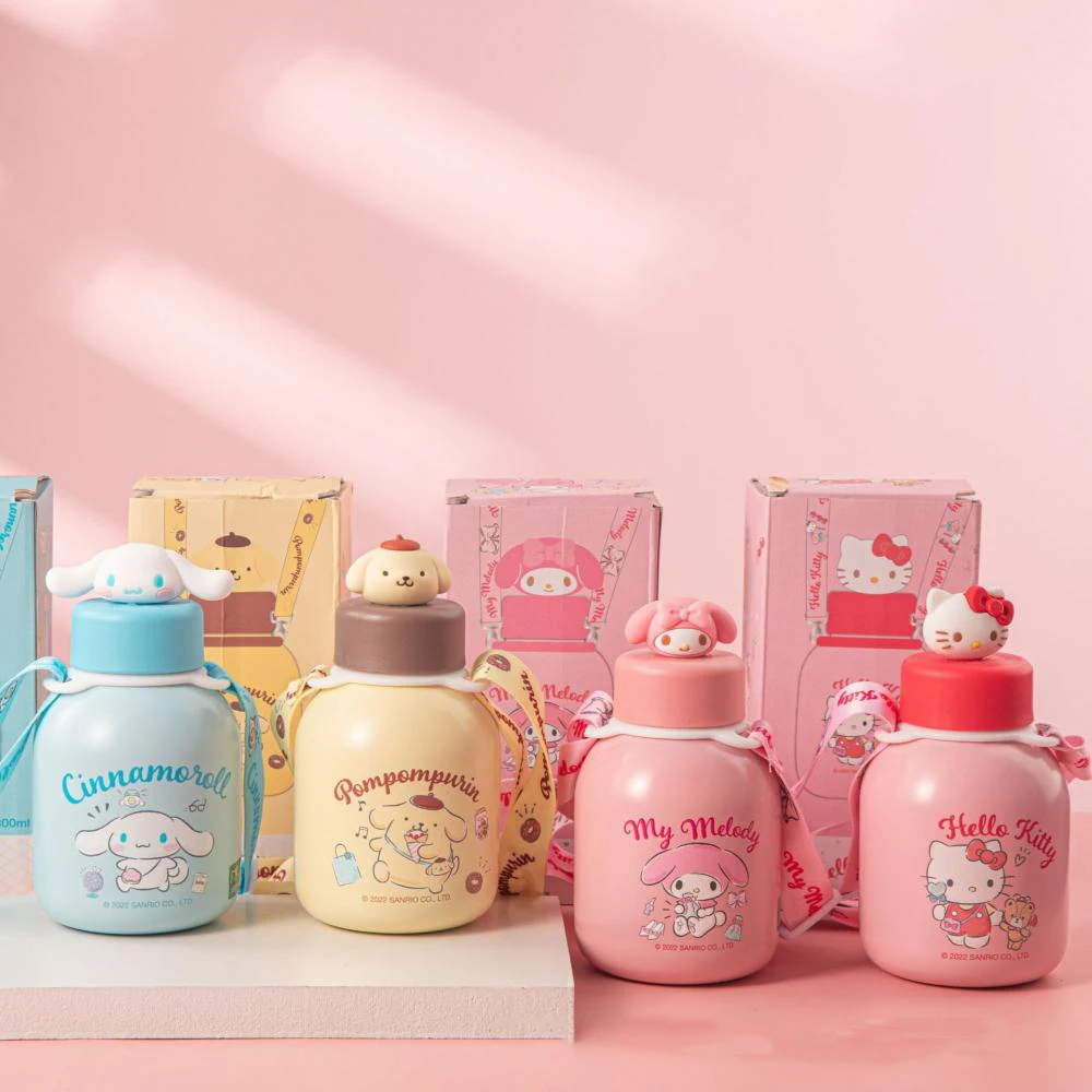 

300Ml Kawaii Sanrio Accessories Hello Kitty My Melody Cinnamoroll Cartoon Thermos Mini Water Cup for Children Students Water Cup