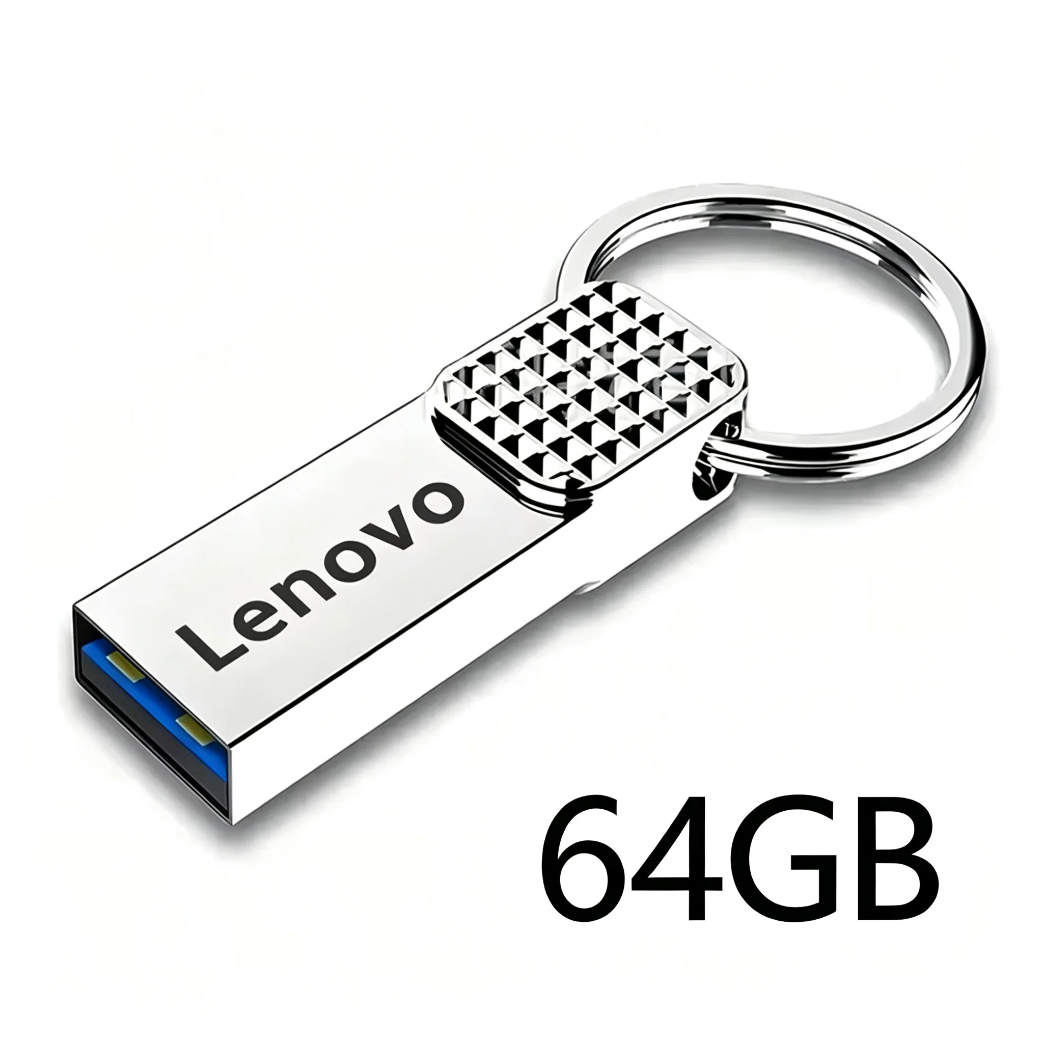 Lenovo Silver USB Flash Drive with Free Key Chain - Multiple Storage Options