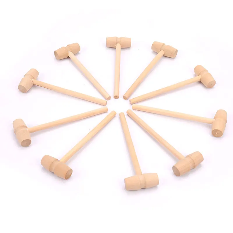 Mini Kitchen Tools 10 Pieces Wooden Cake Hammer Balls Toy Pounder Replacement Mallets Baby