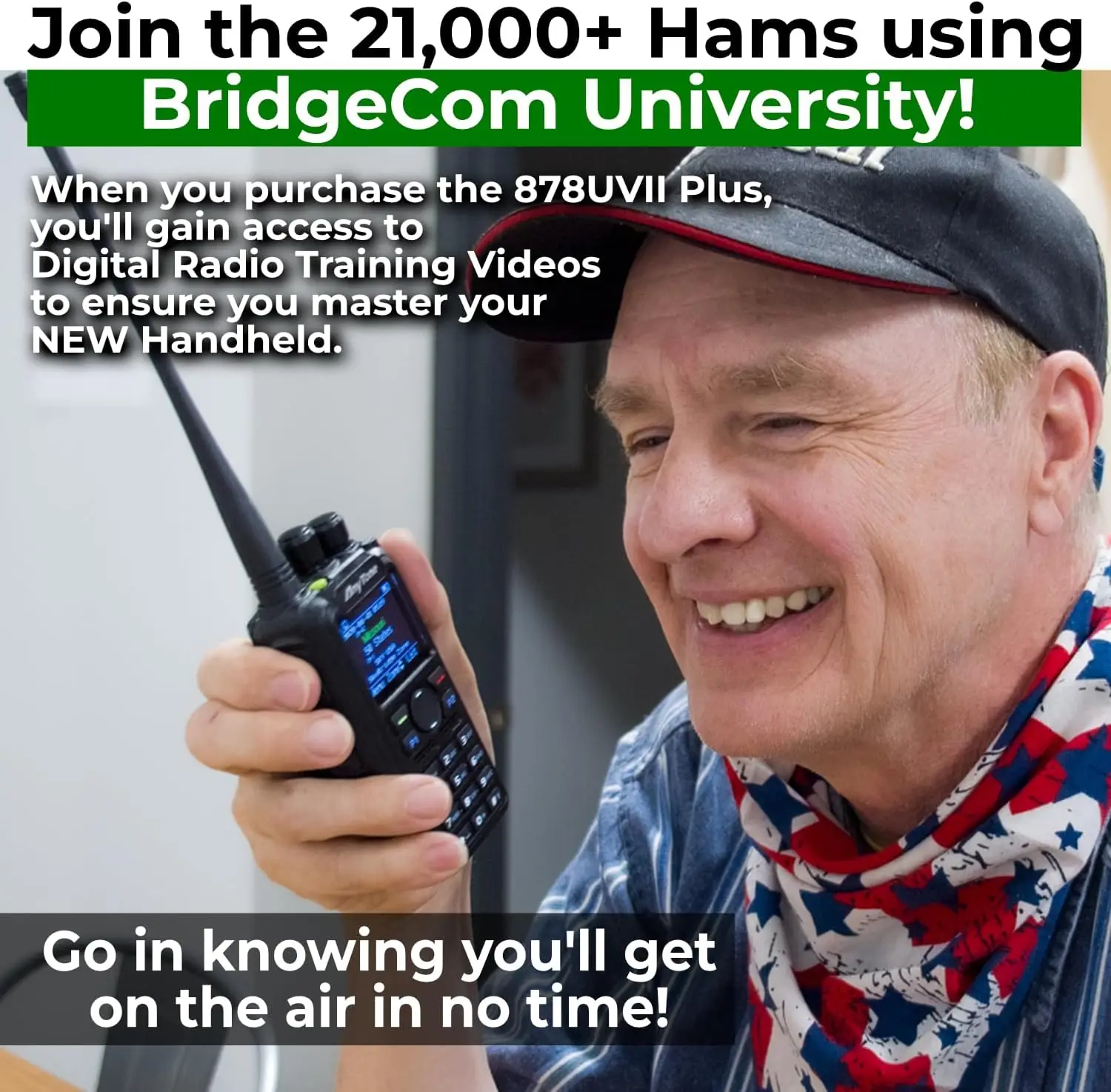 

Dual Band DMR/Analog 7W VHF, 6W UHF – Free $97 Training Course – Bluetooth PTT