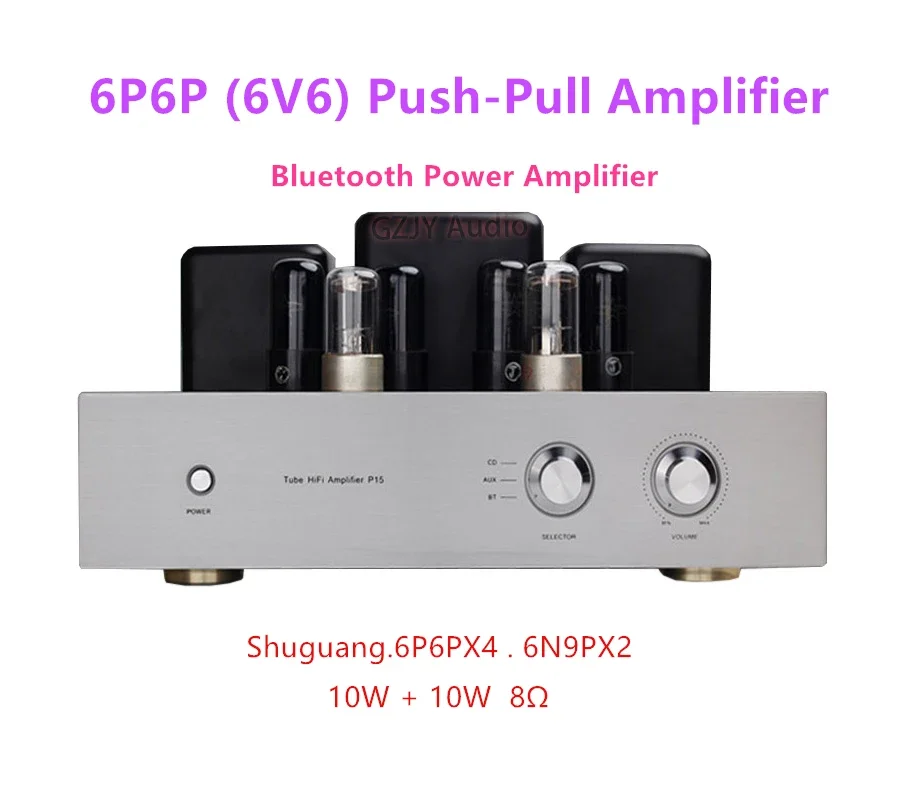 

6P6P (6V6) Push-pull электронный трубчатый усилитель, HIFI чистый электронный трубчатый Bluetooth усилитель мощности