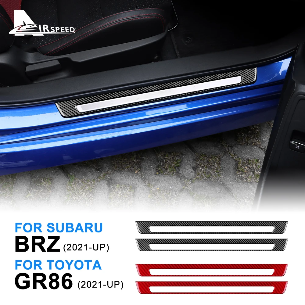 

Наклейка из настоящего углеродного волокна для Subaru BRZ, Toyota GR86, 2021, 2022, 2023, 2024, пороговая полоса, LHD, RHD, защитная полоса для порога двери, отделка