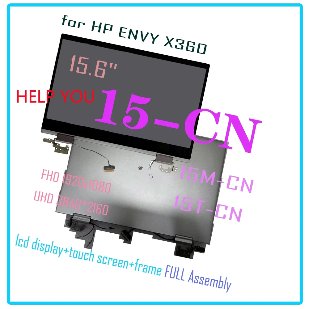 15.6 LCD Screen Complete Assembly for HP ENVY X360 15-CN 15-cn0002TX 15M-CN 15T-CN Touch Digitizer FHD L20114-001 UHD L20118-001