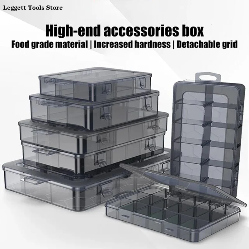 Multi-compartment box Transparent screw storage box Electronic component compartment box Small accessory tool compartment box tool chest trolley