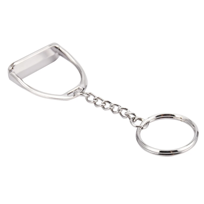 4Pcs Simple Elegant Design Western Stirrup Keychain Key Ring Hanger Tool For Men Women Equestrian Equine Horse Theme
