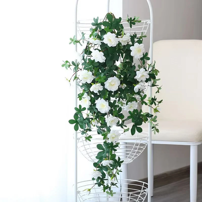 Artificial Rose Vine Bouquet - 80cm Decorative Hanging Rattan Accent for Home and Wedding Decor