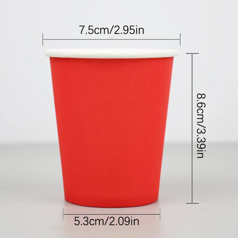 Party Supplies Disposable Tableware 10PCS 9oz 250ml Solid Thick Paper Cup Wedding Birthday Party Holiday