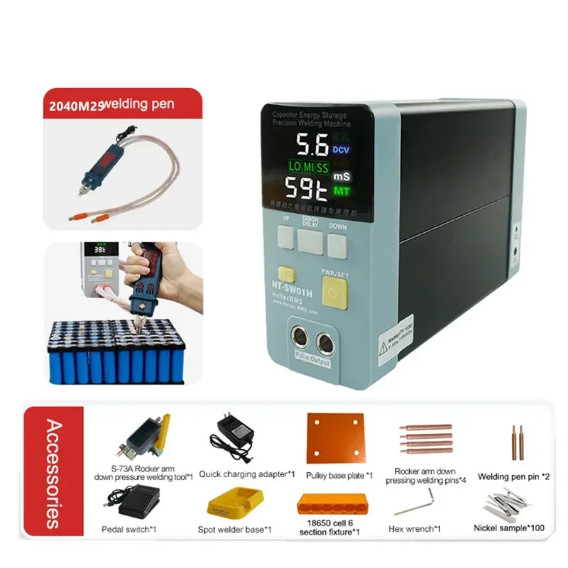 Lithium Battery Spot Welding Machine HT-SW01H 21KW 3500A High Power 18650/21700 Battery Spot Welder for battery 0.5mm thickness
