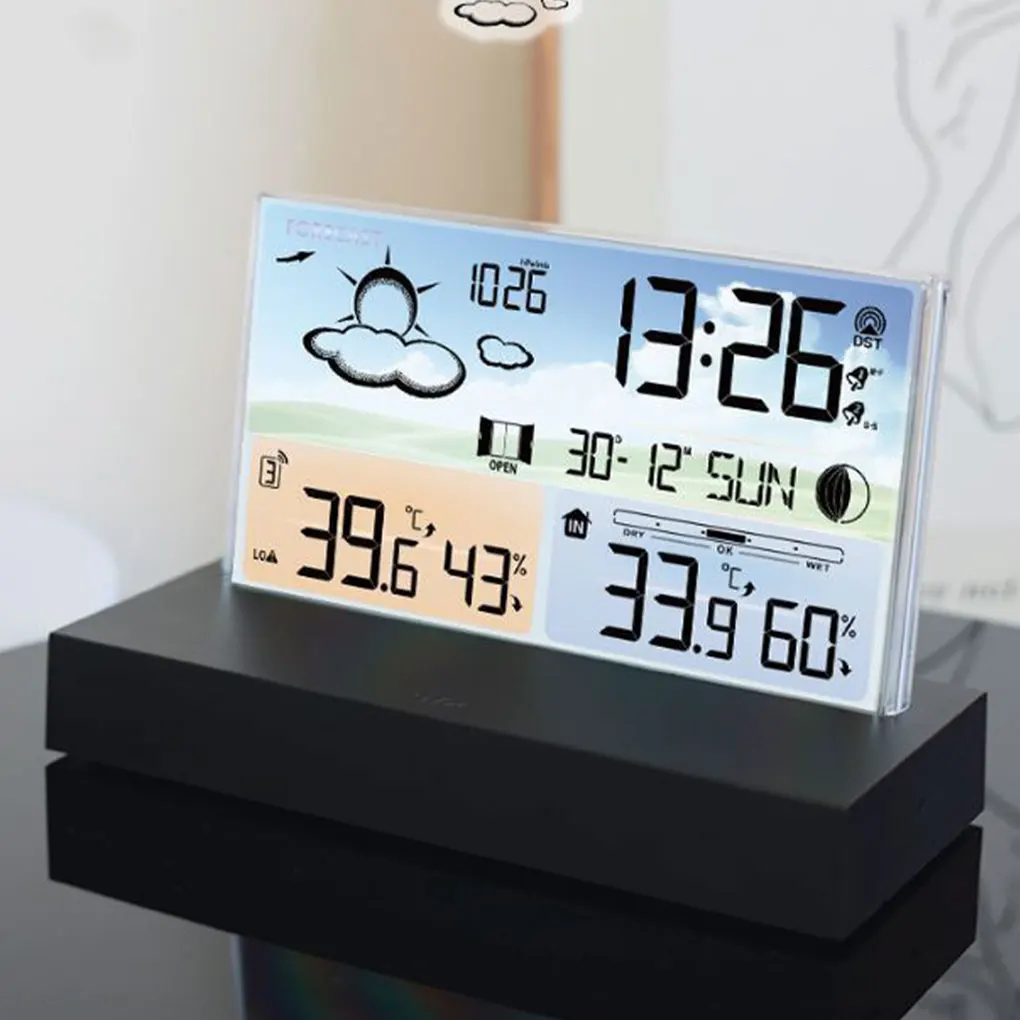

Будильник с прогнозом погоды из АБС-пластика и стекла, удобный пользовательский интерфейс, широкое применение, многофункциональный