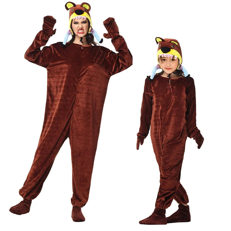 

Bear Onesies Pajamas Animal Cosplay Costumes Brown Raccoon Clothing Halloween Jumpsuit Christmas Gift Cosplay Role Play Costumes