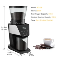 Moulin à café électrique BioloMix avec anneau magnétique – 30 réglages de broyage précis pour expresso, américain et verser sur le café, Au 6