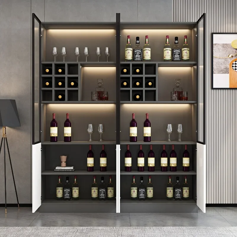 Liquor Storage Wine Cabinets Modern Glass Simplicity Corner Wine Cabinets Wall Display Botellero Vino European Furniture QF50JG