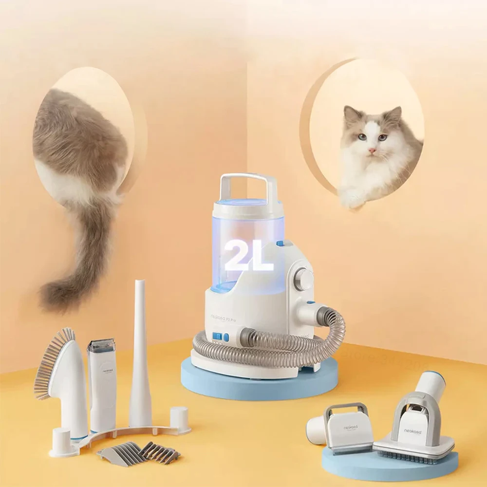 Neakasa Neabot P2 Pro Pet Grooming Vacuum Kit Cleaning Brush 10500Pa Dog Brush Hair Trimmer Grooming Comb Hair Clipper Kit 2L