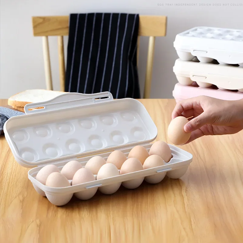 

1pc Egg Storage Box, Anti-collision 12 Cell Egg Tray, Refrigerator Preservation Flip Storage Box, Household Kitchen Supplies