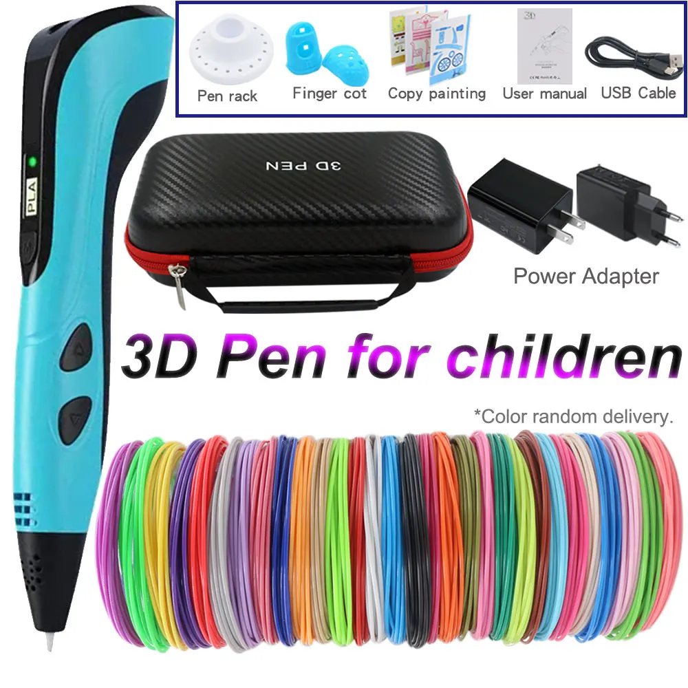 3D Pen for Children 3D Drawing Printing Pen with LCD Screen Compatible PLA Filament Toys for Kids Christmas Birthday DIY Gifts 3d printing pen