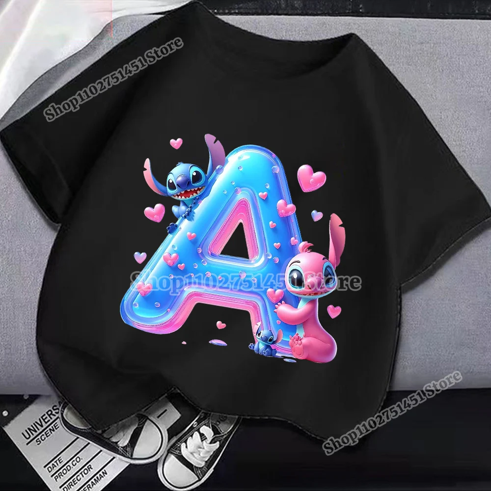 Angel Camisetas De Lilo Y Stitch Stitch Letter Name Combination T