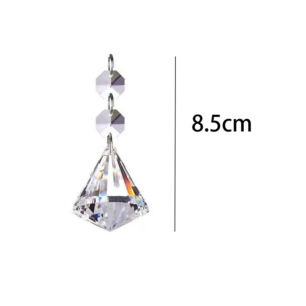 1pc Clear Lamp Prisms Parts with Octagon Bead Chandelier Glass Suncatcher Crystals Hanging Drops Pendants