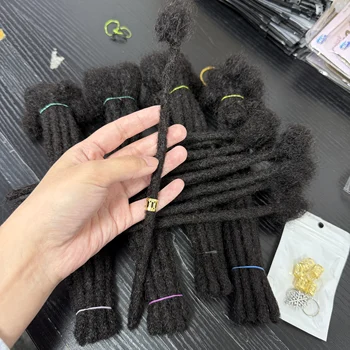 Nabi Regular Locs Extensions Real Human Hair 0.6cm Width Full Handmade Dreadlocks Crochet Hair for Men or Women 1
