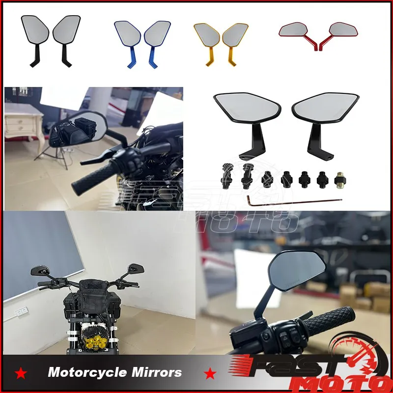 

CNC Aluminum & Carbon Fiber Mirrors Motorcycle Rearview side For Harley Kawasaki Honda BMW Handlebar Mirrors Moto Accessories