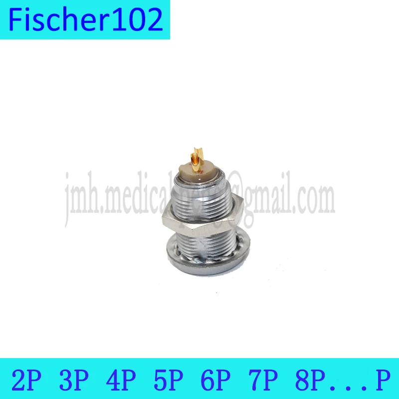 Conector de Soquete Fêmea Fixo Impermeável Porca Comum Compatível com Fischer 102 0f 9pin Dentro do Chassi