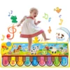 Musical Mats with Music Sounds, Musical Toys Floor Piano Keyboard Mat Carpet Animal Blanket Touch 1