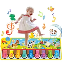 Musical Mats with Music Sounds, Musical Toys Floor Piano Keyboard Mat Carpet Animal Blanket Touch 1