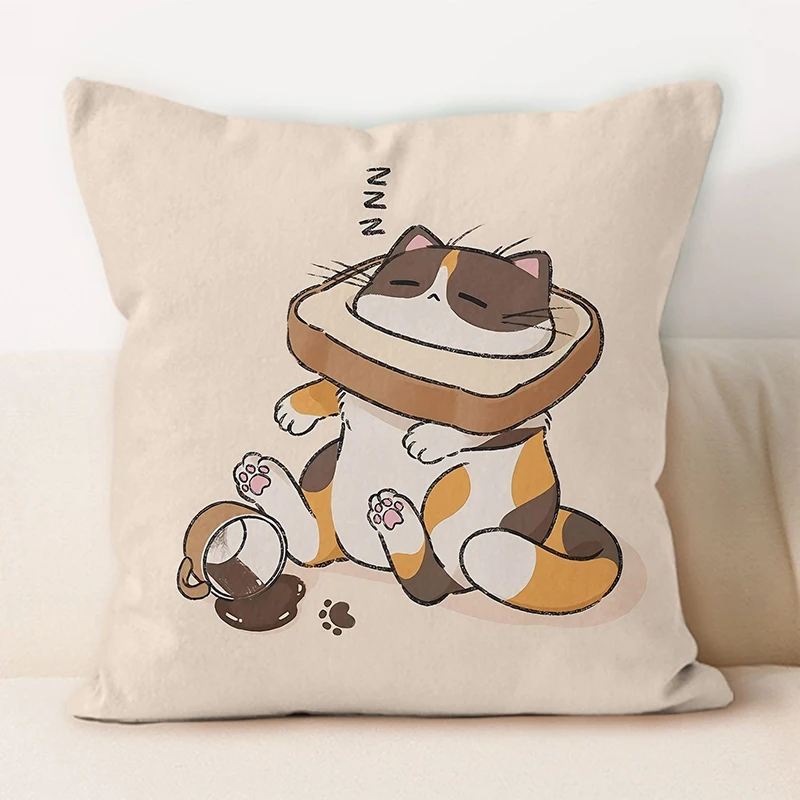 Charming Cartoon Cat Throw Pillow Covers