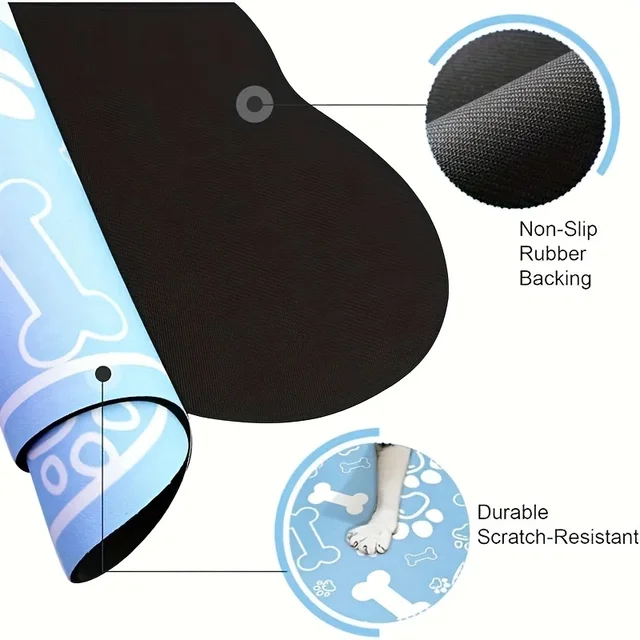1pc Pet Feeding Mat - Non slip, Scratch resistant, Quick drying Pet Meal Mat, Suitable for Dogs and Cats - Easy to Clean 4