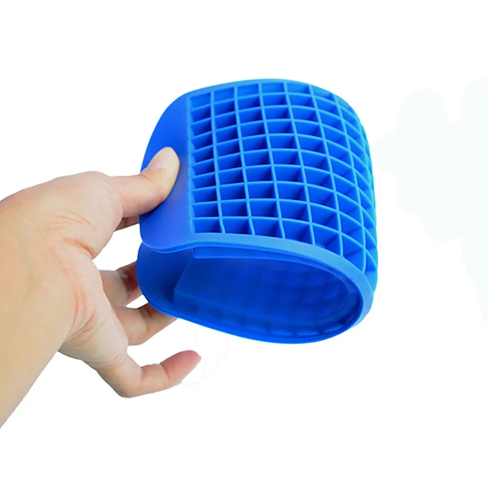 Compact Silicone Ice Cube Tray with 160 Mini Square Molds