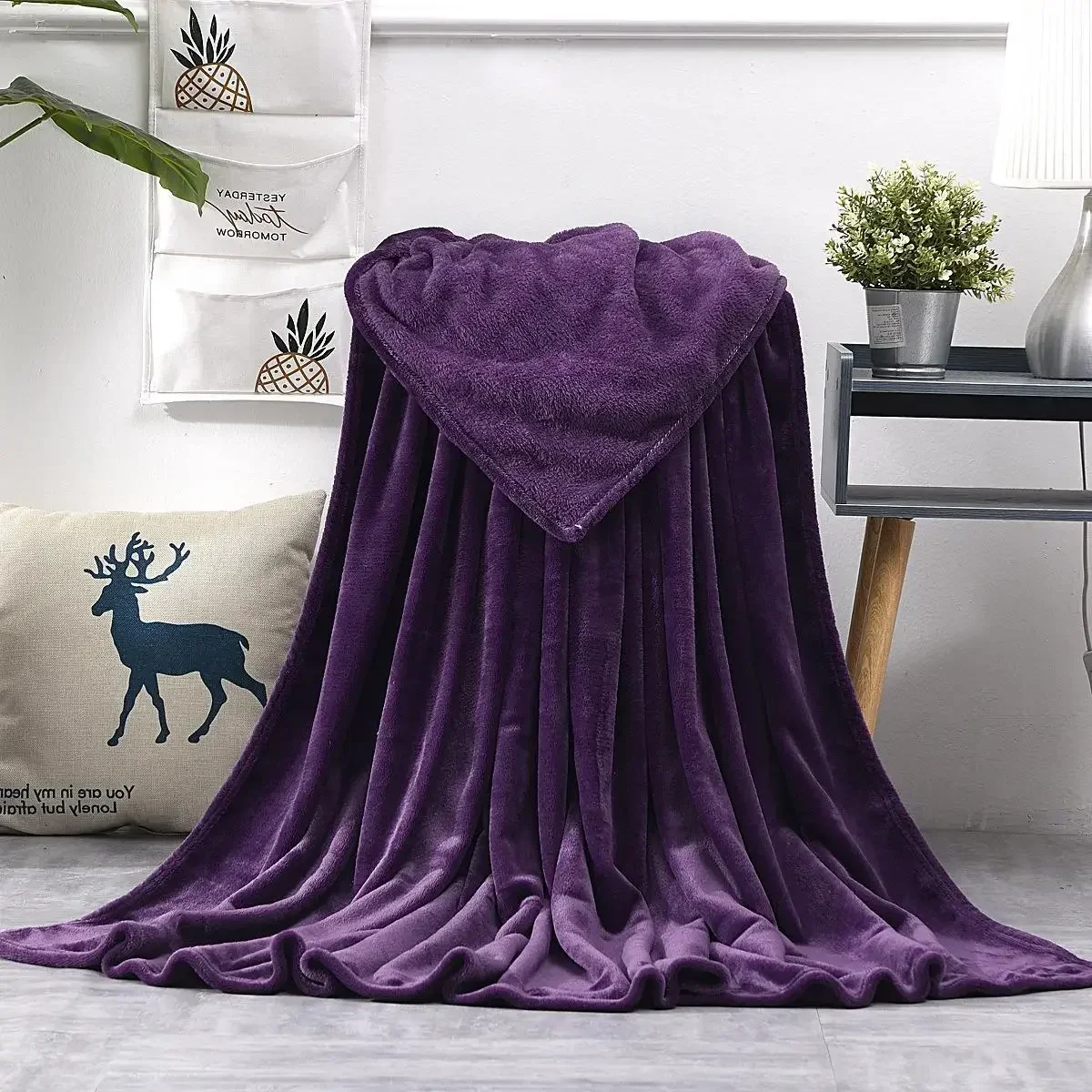 Flannel Blanket Adult Autume Spring Warm Super Soft Coral Fleece Blanket Adult Bed
