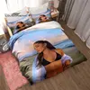 Ariana Grande Bedding Set 3D Printing Fashion Pop singer Home Decoration Boy Girl King Size Bedding Set Quilt Cover Pillowcas 2