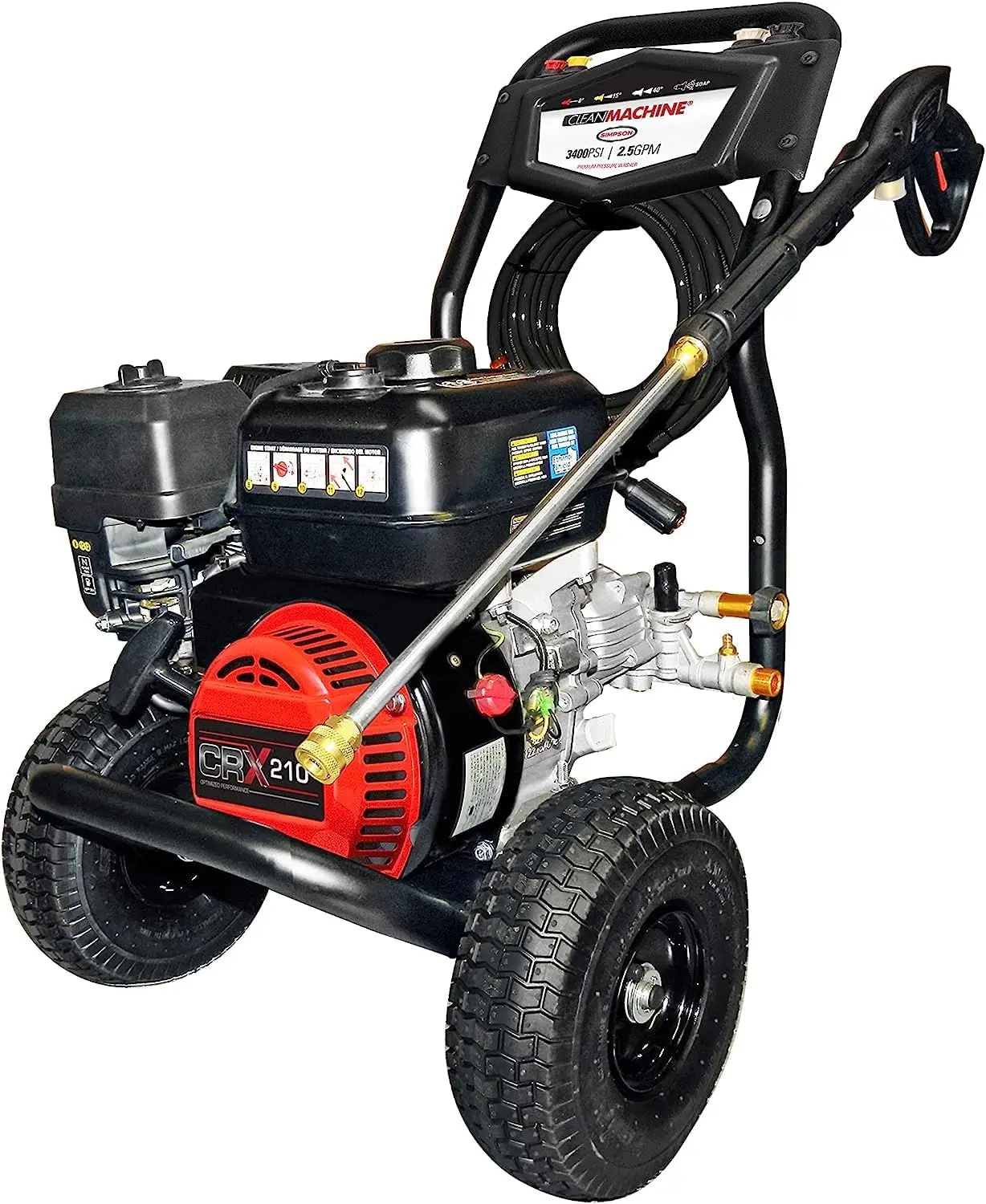 

Cleaning CM61083 Clean Machine 3400 PSI Gas Pressure Washer, 2.5 GPM, CRX Engine, Includes Spray Gun and Wand, 4 QC Nozzle Tips