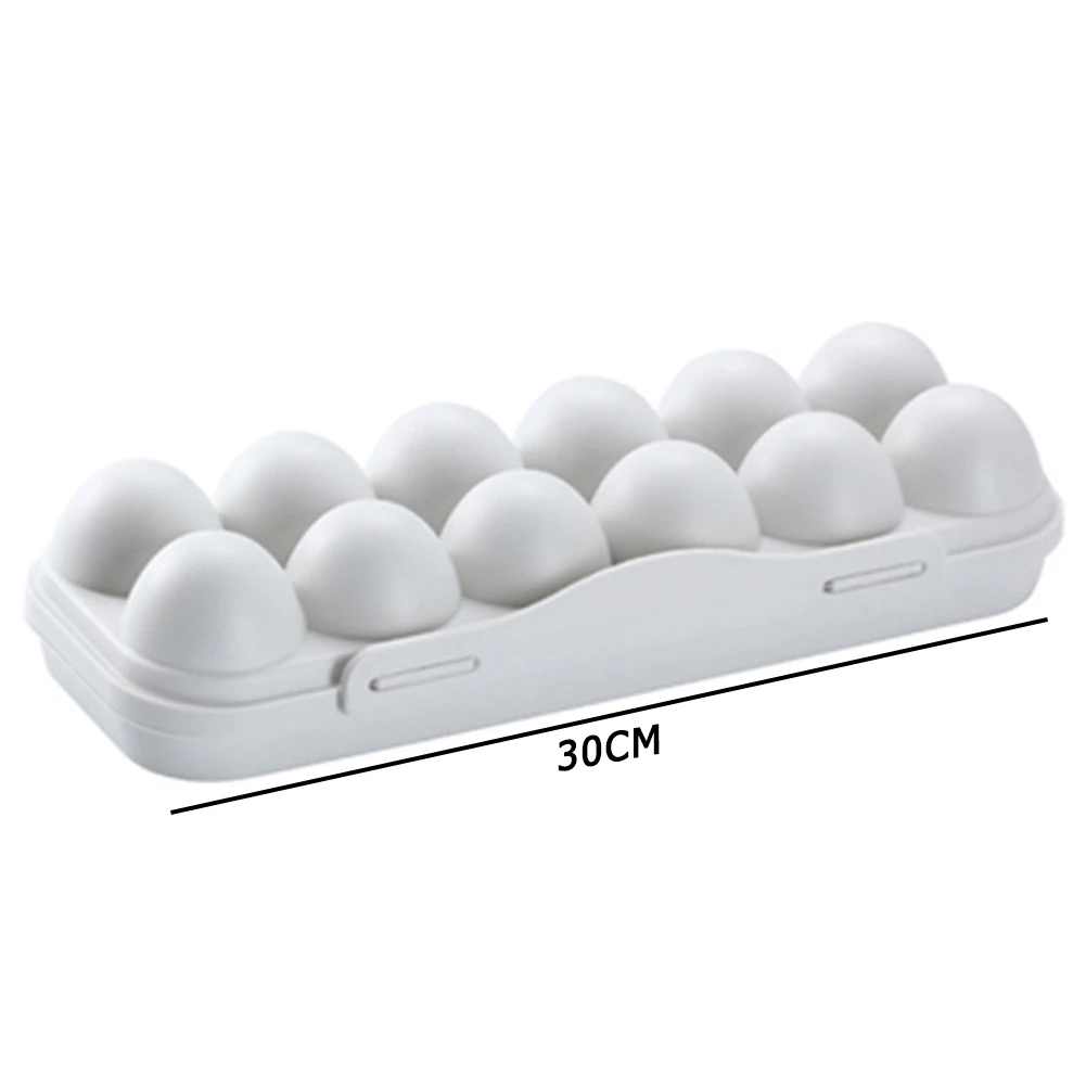Egg Storage Container 12 Grid Egg Holder Plastic Egg Protector Tray Portable Eggs Carrier Container Case for Refrigerator Camping Picnic Hiking Travel
